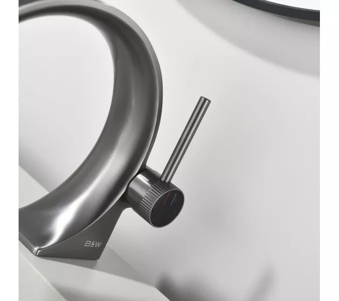 Смеситель для раковины Black&White GF-7106-GM, Выбрать цвет: Оружейная сталь, изображение 13
