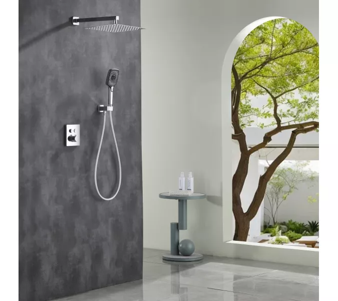 Встроенная душевая система Black & White GH-9101-C, Выбрать цвет: Хром, изображение 3