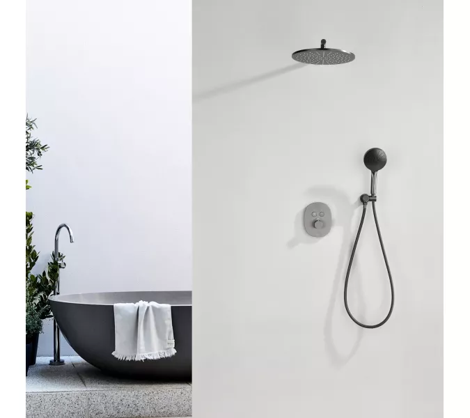 Встроенная душевая система Black & White GH-9201-GM, Выбрать цвет: Оружейная сталь, изображение 2