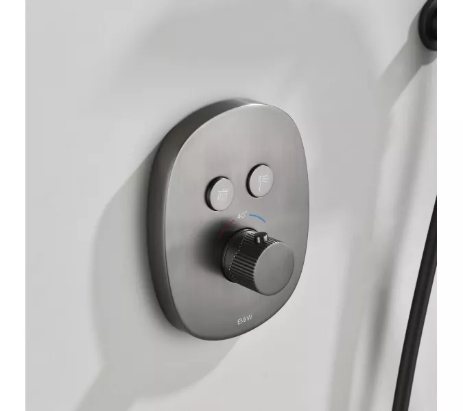 Встроенная душевая система Black & White GH-9201-GM, Выбрать цвет: Оружейная сталь, изображение 9