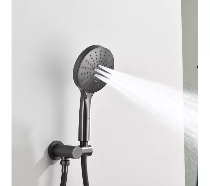 Встроенная душевая система Black & White GH-9201-GM, Выбрать цвет: Оружейная сталь, изображение 5