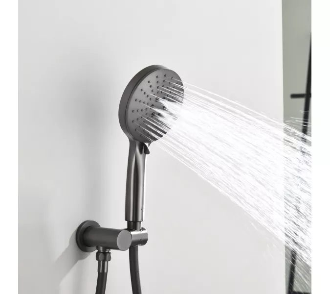 Встроенная душевая система Black & White GH-9201-GM, Выбрать цвет: Оружейная сталь, изображение 4