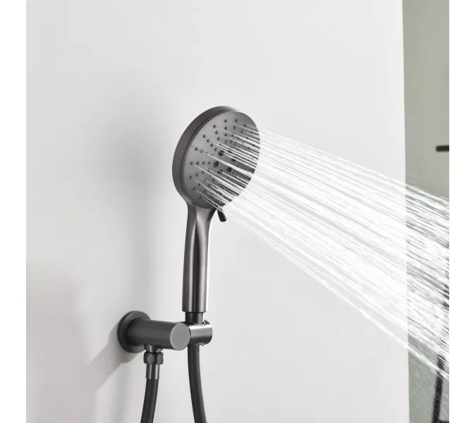 Встроенная душевая система Black & White GH-9201-GM, Выбрать цвет: Оружейная сталь, изображение 3