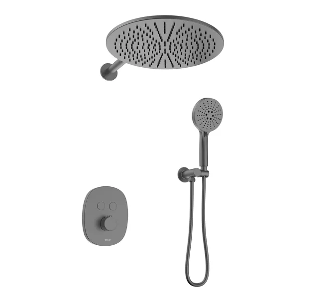 Встроенная душевая система Black & White GH-9201-GM, Выбрать цвет: Оружейная сталь