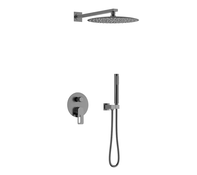 Встроенная душевая система Black & White GL-9105-GM, Выбрать цвет: Оружейная сталь