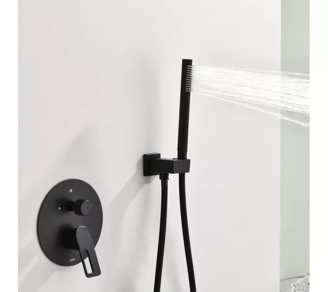 Встроенная душевая система Black & White GL-9105-MB, Выбрать цвет: Черный, изображение 7