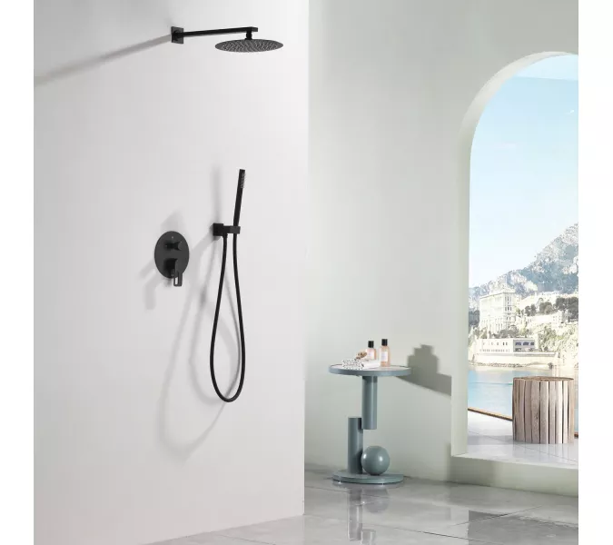 Встроенная душевая система Black & White GL-9105-MB, Выбрать цвет: Черный, изображение 8