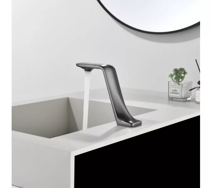 Смеситель для раковины сенсорный Black&White GS-7102-GM, Выбрать цвет: Оружейная сталь, изображение 5