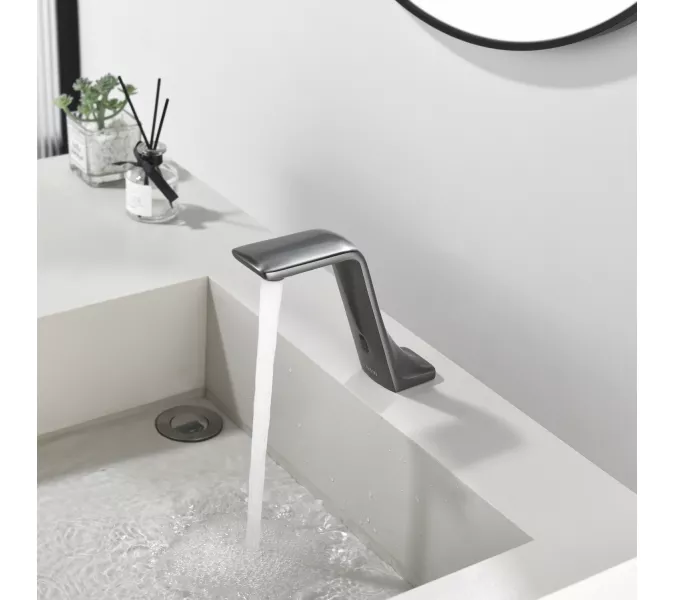 Смеситель для раковины сенсорный Black&White GS-7102-GM, Выбрать цвет: Оружейная сталь, изображение 3