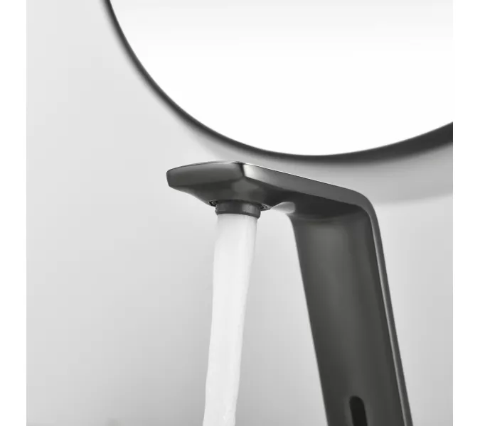 Смеситель для раковины сенсорный Black&White GS-7102-GM, Выбрать цвет: Оружейная сталь, изображение 11