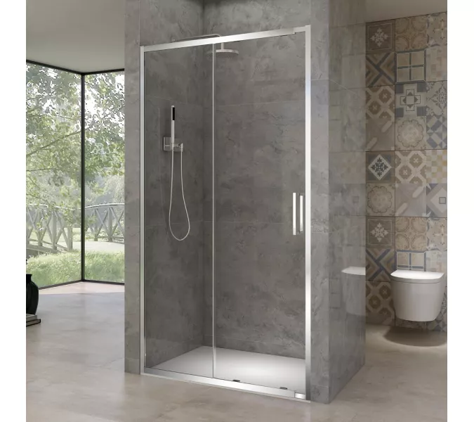 Душевая дверь в нишу Black&White SX715, Цвет профиля: Хром, Выбрать размер: 100