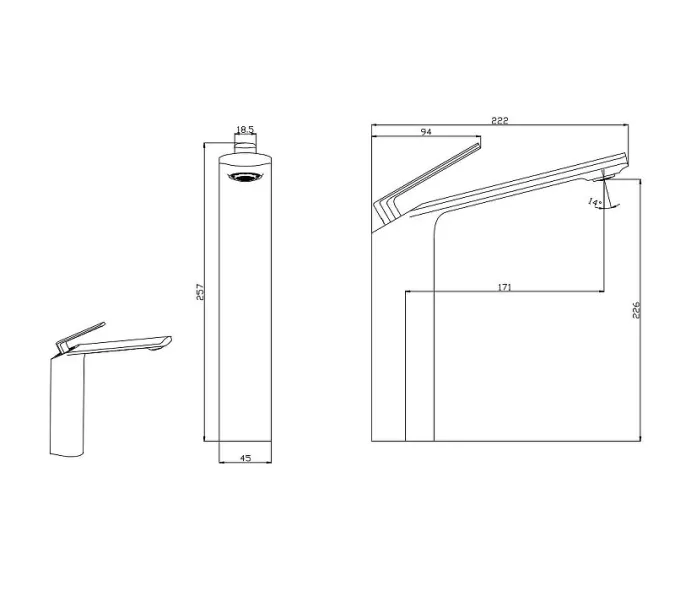 Смеситель для раковины Black&White GF-7204-MB, Выбрать цвет: Черный, изображение 2