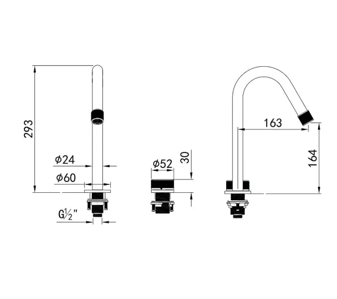 Смеситель для раковины Black&White GF-7108-MB, Выбрать цвет: Черный, изображение 2