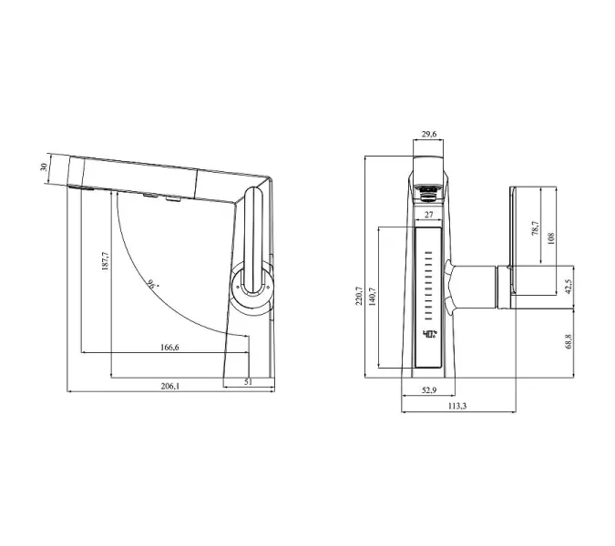 Смеситель для раковины Black&White SD3029B, Выбрать цвет: Черный, изображение 3