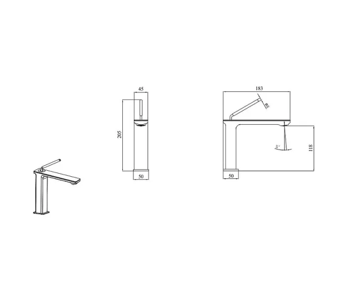 Смеситель для раковины Black&White GF-7105-С, Выбрать цвет: Хром, изображение 2