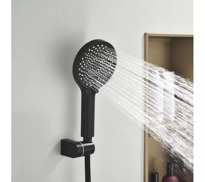 Смеситель для ванны Black&White GL-9101-GM (душевой шланг и лейка в комплекте), Выбрать цвет: Оружейная сталь, изображение 3