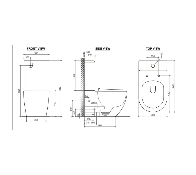 Унитаз керамический Black&White W-7789, изображение 11