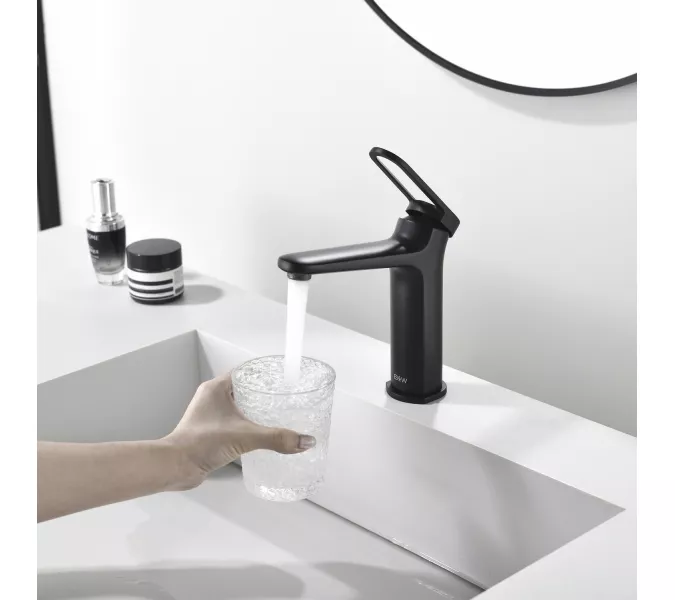 Смеситель для раковины Black&White GF-7109-MB, Выбрать цвет: Черный, изображение 8