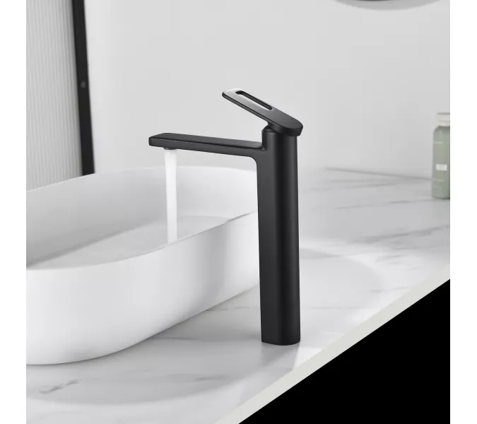 Смеситель для раковины Black&White GF-7203-MB, Выбрать цвет: Черный, изображение 4