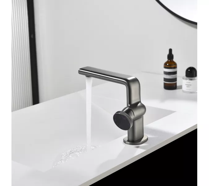 Смеситель для раковины Black&White GF-7207-GM, Выбрать цвет: Оружейная сталь, изображение 7