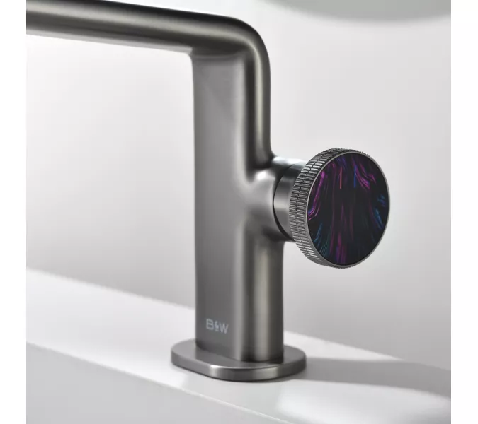 Смеситель для раковины Black&White GF-7207-GM, Выбрать цвет: Оружейная сталь, изображение 4