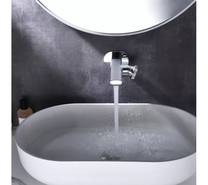 Смеситель для раковины встраиваемый Black&White GF-7407-С, Выбрать цвет: Хром, изображение 4