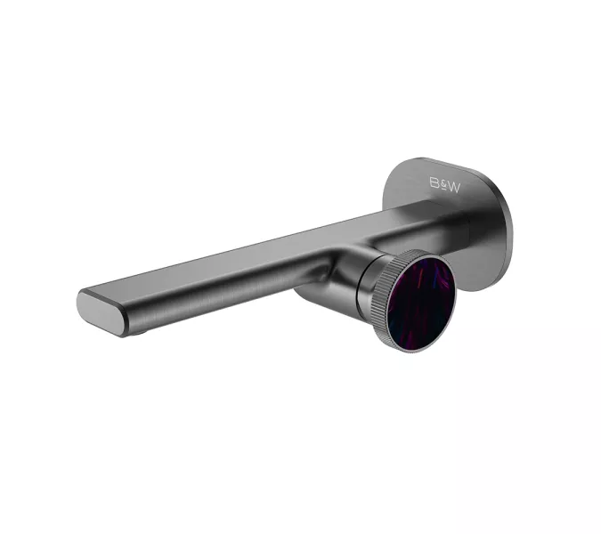 Смеситель для раковины встраиваемый Black&White GF-7407-GM, Выбрать цвет: Оружейная сталь