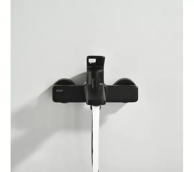 Смеситель для ванны Black&White GL-9101-MB (душевой шланг и лейка в комплекте), Выбрать цвет: Черный, изображение 13