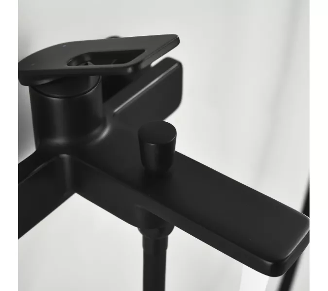 Смеситель для ванны Black&White GL-9101-MB (душевой шланг и лейка в комплекте), Выбрать цвет: Черный, изображение 6