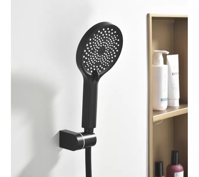 Смеситель для ванны Black&White GL-9101-MB (душевой шланг и лейка в комплекте), Выбрать цвет: Черный, изображение 7