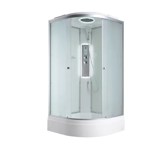 Душевая кабина AvaCan C3010/3080/3090 средний поддон, Цвет стекла: матовое, Цвет профиля: Хром, Тип поддона: Средний, Выбрать размер: 100х100, Внешний вид: Гидромассаж + электрика, Наличие крыши: есть