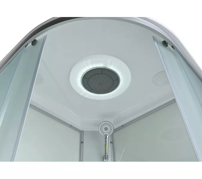 Душевая кабина AvaCan C3010/3080/3090 средний поддон, Цвет стекла: матовое, Цвет профиля: Хром, Тип поддона: Средний, Выбрать размер: 100х100, Внешний вид: Гидромассаж + электрика, Наличие крыши: есть, изображение 9