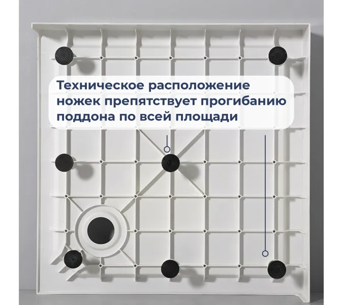 Душевой поддон квадратный RGW SMC-C-088 Белый, Тип поддона: Средний, Выбрать размер: 80х80, изображение 6