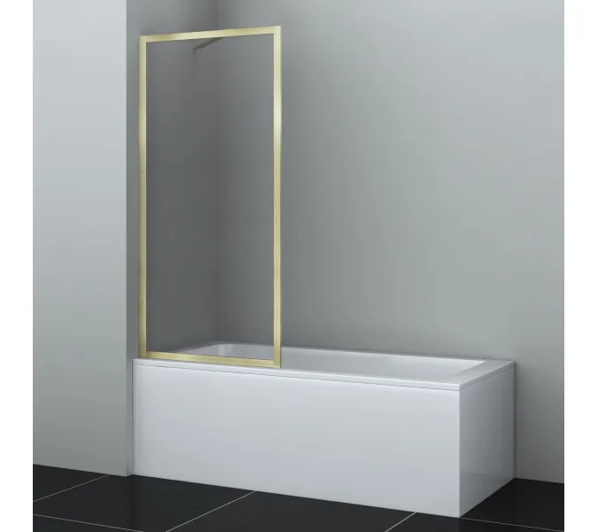 Стеклянная шторка WasserKRAFT Abens 20W01-80 Brushed gold Fixed, Цвет профиля: Золото, Выбрать размер: 80х160, изображение 9