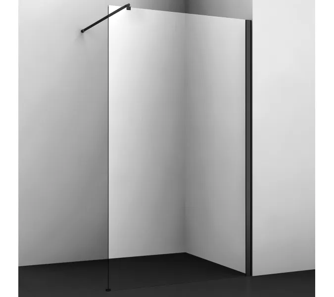 Душевая перегородка WasserKRAFT Abens черный профиль, Выбрать размер: 90