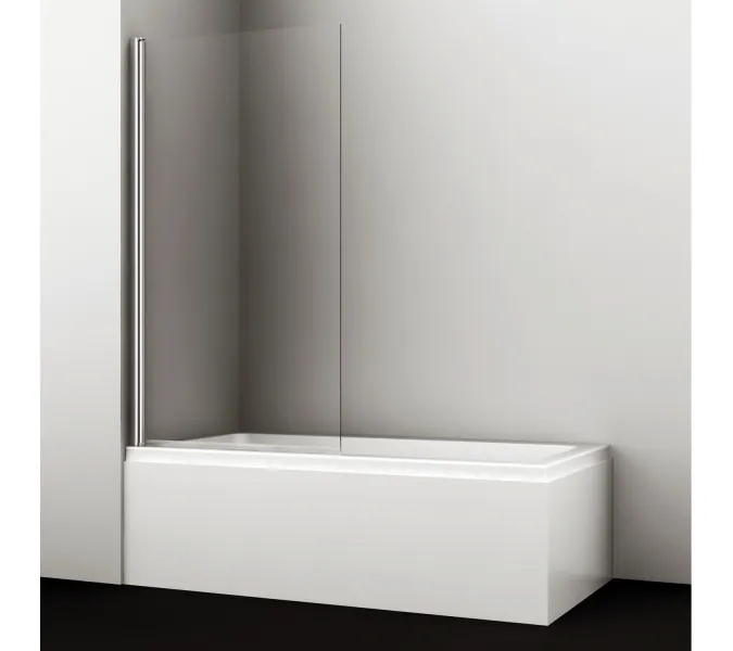 Стеклянная шторка WasserKRAFT Berkel 48P01 прозрачное/хром, Цвет стекла: прозрачное, Цвет профиля: Хром, Выбрать размер: 80, Внешний вид: без фиксатора, Ориентация: Универсальная