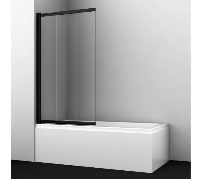 Стеклянная шторка  WasserKRAFT Dill, Цвет стекла: прозрачное, Цвет профиля: Черный, Выбрать размер: 100, Внешний вид: без фиксатора, изображение 12