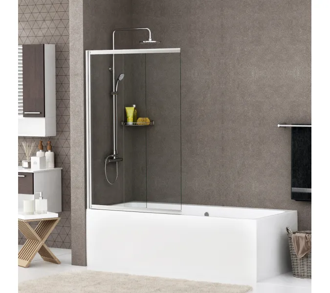 Стеклянная шторка WasserKRAFT Main прозрачное/хром, Цвет стекла: прозрачное, Цвет профиля: Хром, Выбрать размер: 100, Внешний вид: без фиксатора, Ориентация: Универсальная, изображение 11