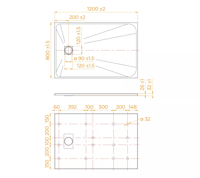 Душевой поддон прямоугольный RGW TSS-B Черный, Выбрать размер: 120х80, изображение 3