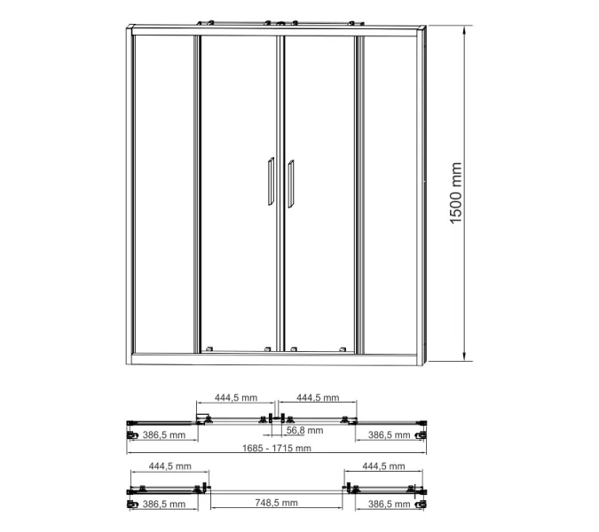 Стеклянная шторка WasserKRAFT Lippe 45S02-170   170х150, изображение 8