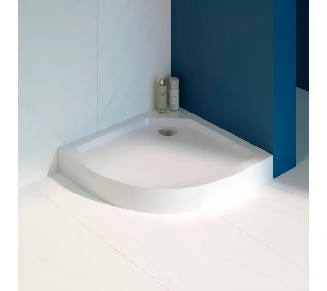 Душевой поддон полукруглый RGW SMC/R-C W , ножки+без сифона, Тип поддона: Средний, Выбрать размер: 80х80, изображение 3