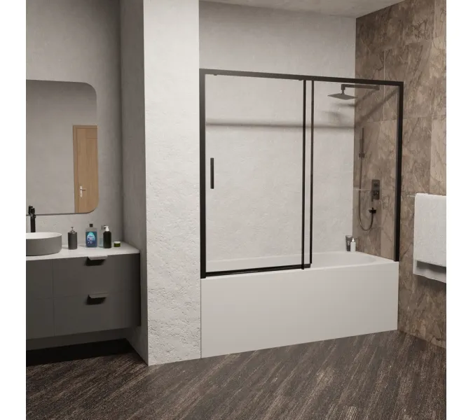 Шторка на ванну RGW SC-45B, Цвет профиля: Черный, Выбрать размер: 180