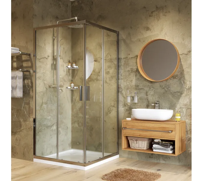 Душевой уголок  WasserKRAFT Lippe квадратный, Цвет стекла: прозрачное, Цвет профиля: Хром, Выбрать размер: 80х80, изображение 9