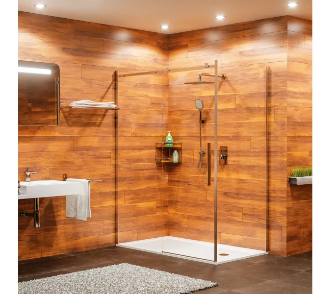 Душевой уголок WasserKRAFT Alme 15R прозрачное стекло/хром, Цвет стекла: прозрачное, Цвет профиля: Хром, Выбрать размер: 80х140, изображение 3