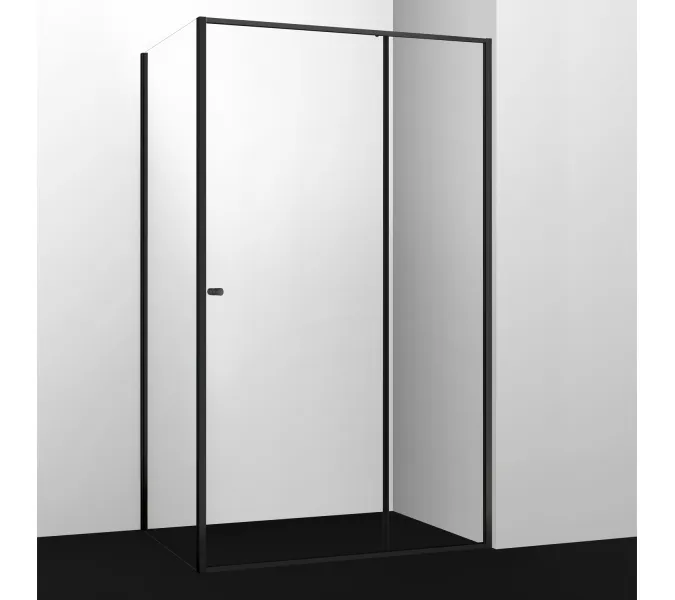 Душевой уголок WasserKRAFT Dill, Цвет стекла: прозрачное, Цвет профиля: Черный, Выбрать размер: 90х100, изображение 2