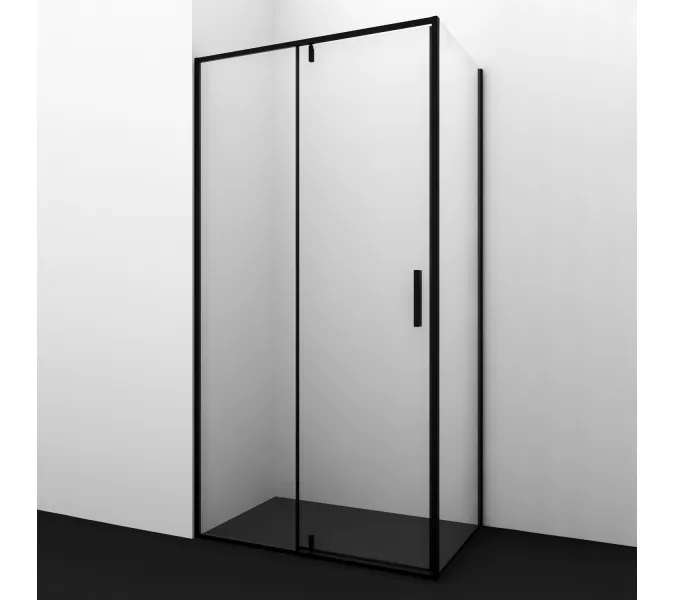 Душевой уголок  Wasserkraft  Elbe 74P, Цвет стекла: прозрачное, Цвет профиля: Черный, Выбрать размер: 80х80, изображение 2