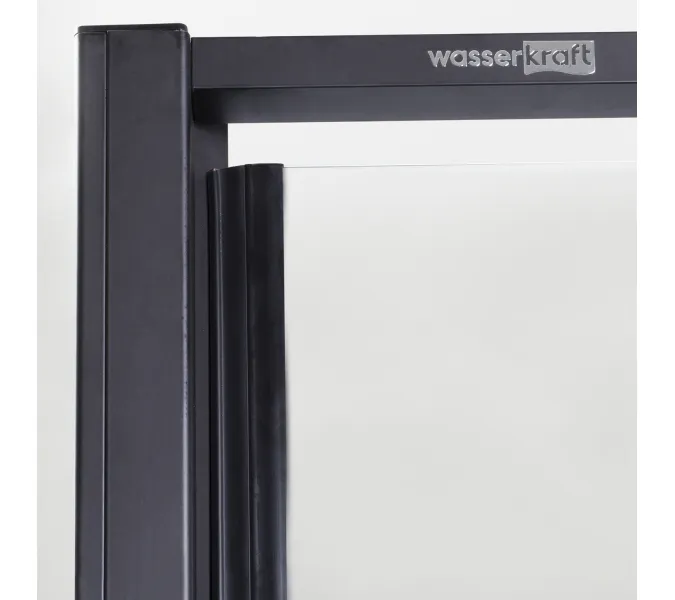Душевой уголок  Wasserkraft  Elbe 74P, Цвет стекла: прозрачное, Цвет профиля: Черный, Выбрать размер: 80х80, изображение 9