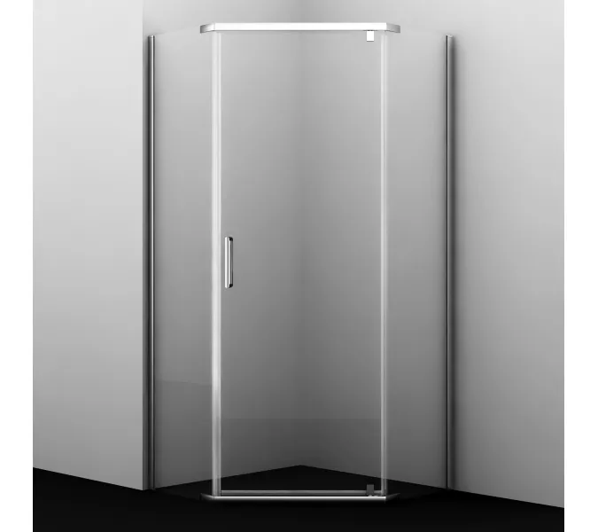 Душевой уголок трапеция WasserKRAFT Leine, Цвет стекла: прозрачное, Цвет профиля: Хром, Выбрать размер: 100х100, изображение 2