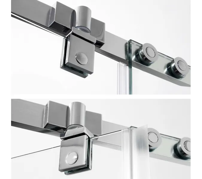 Душевой уголок трапеция WasserKRAFT Leine, Цвет стекла: прозрачное, Цвет профиля: Хром, Выбрать размер: 100х100, изображение 9