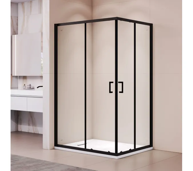Душевой уголок RGW PA-040B, Цвет стекла: прозрачное, Цвет профиля (вариация): Черный, Выбрать размер: 800x1000